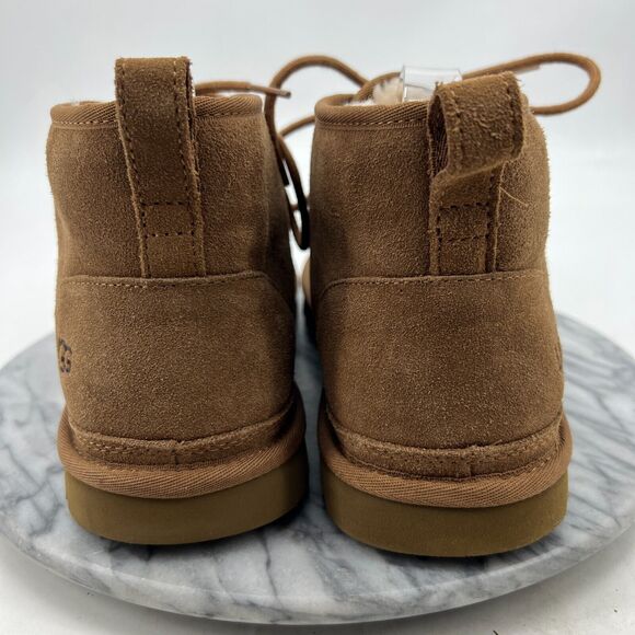 UGG Neumel Chukka Boots Mens 13 Chestnut Suede Wool Lined Lace Up Winter Shoe - Picture 5 of 12